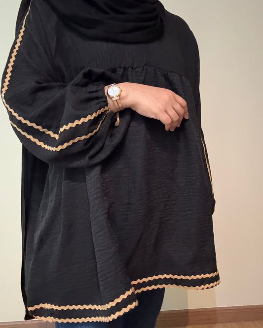 Embroidery linen blouse