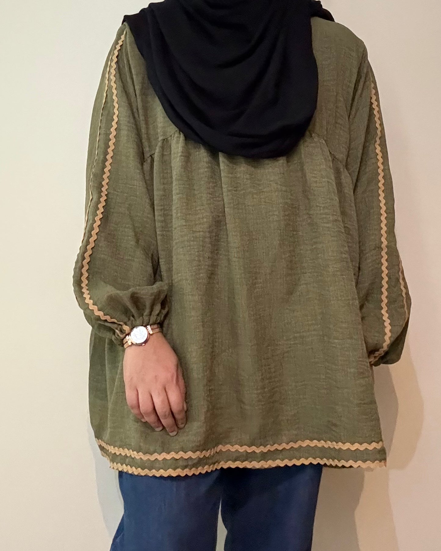 Embroidery linen blouse